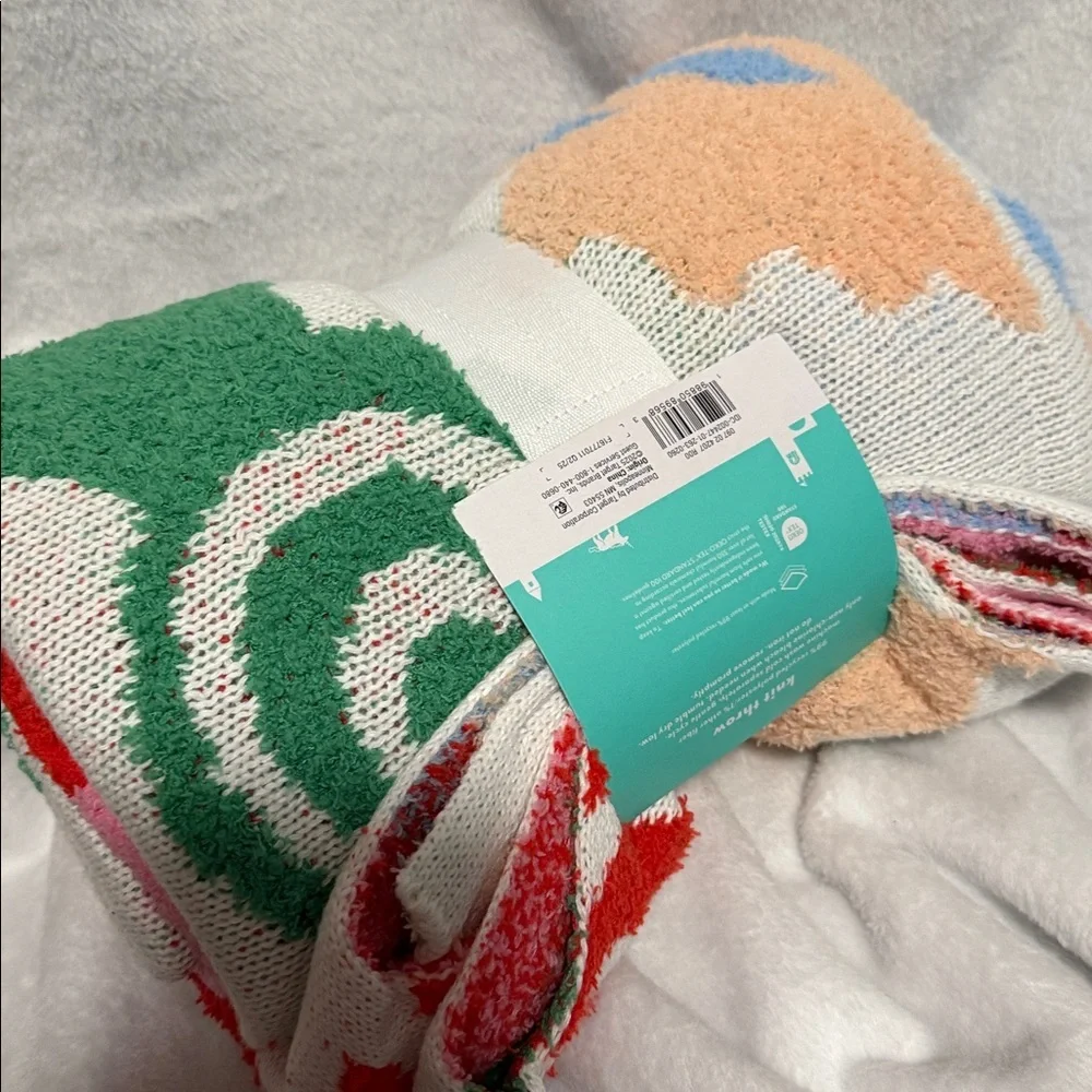 Pillowfort Candy Knit And Chenille Throw Blanket